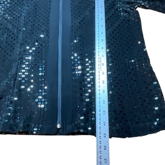 PICADILLY FASHIONS Full Front Zip Sequined Lightweight Long Sleeve Jacket Sz S - Picture 6 of 8